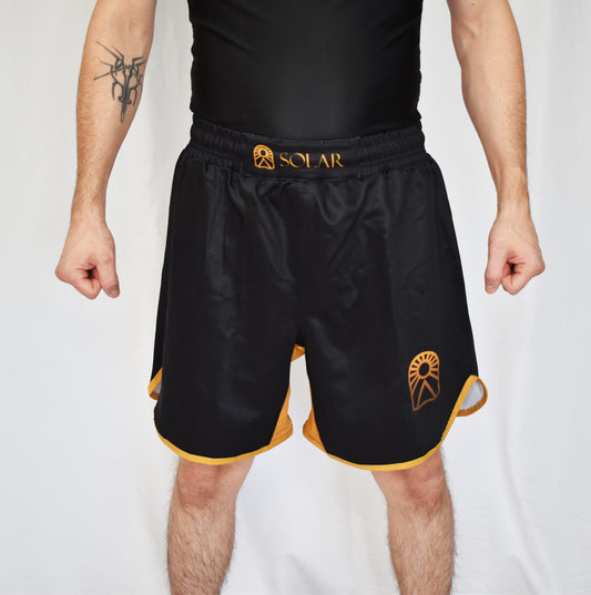 Grappling Shorts - Black and Yellow
