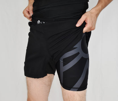 Shorts de Grappling avec compression - Noir