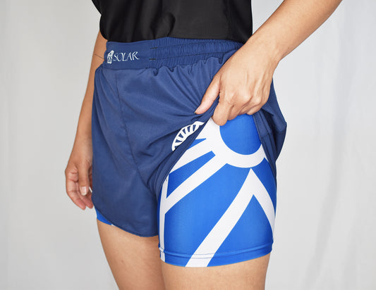 Shorts de Grappling pour femmes avec compression - Bleu