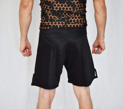MMA Shorts - Black and Yellow